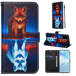 Water Fox Matte Leather Wallet Phone Case for Samsung Galaxy S20 Plus / S11