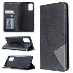 Prismatic Slim Magnetic Sucking Stitching Wallet Flip Cover for Samsung Galaxy S20 Plus / S11 - Black