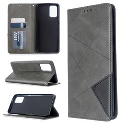 Prismatic Slim Magnetic Sucking Stitching Wallet Flip Cover for Samsung Galaxy S20 Plus / S11 - Gray
