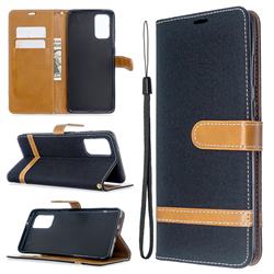Jeans Cowboy Denim Leather Wallet Case for Samsung Galaxy S20 Plus / S11 - Black