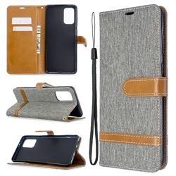 Jeans Cowboy Denim Leather Wallet Case for Samsung Galaxy S20 Plus / S11 - Gray