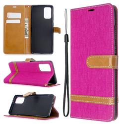 Jeans Cowboy Denim Leather Wallet Case for Samsung Galaxy S20 Plus / S11 - Rose