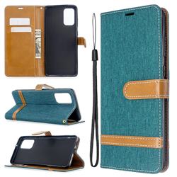 Jeans Cowboy Denim Leather Wallet Case for Samsung Galaxy S20 Plus / S11 - Green