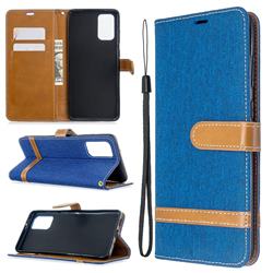 Jeans Cowboy Denim Leather Wallet Case for Samsung Galaxy S20 Plus / S11 - Sapphire