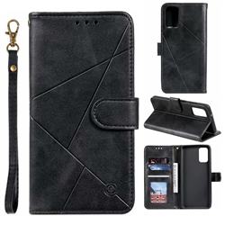 Embossing Geometric Leather Wallet Case for Samsung Galaxy S20 Plus / S11 - Black
