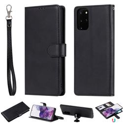 Retro Greek Detachable Magnetic PU Leather Wallet Phone Case for Samsung Galaxy S20 Plus / S11 - Black