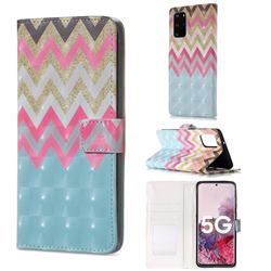 Color Wave 3D Painted Leather Phone Wallet Case for Samsung Galaxy S20 Plus / S11