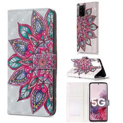 Mandara Flower 3D Painted Leather Phone Wallet Case for Samsung Galaxy S20 Plus / S11