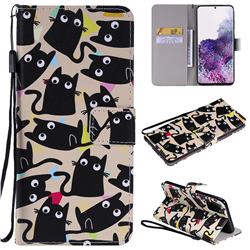 Cute Kitten Cat PU Leather Wallet Case for Samsung Galaxy S20 Plus / S11