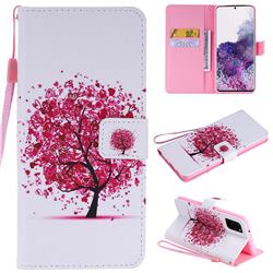Colored Red Tree PU Leather Wallet Case for Samsung Galaxy S20 Plus / S11