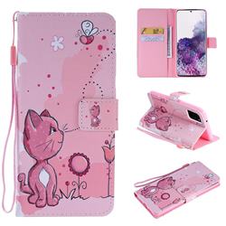 Cats and Bees PU Leather Wallet Case for Samsung Galaxy S20 Plus / S11