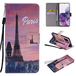 Paris Eiffel Tower PU Leather Wallet Case for Samsung Galaxy S20 Plus / S11