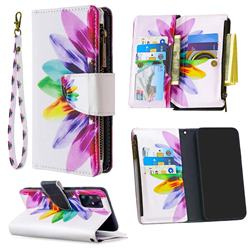 Seven-color Flowers Binfen Color BF03 Retro Zipper Leather Wallet Phone Case for Samsung Galaxy S20 Plus / S11