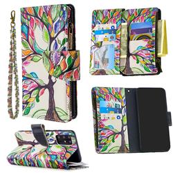 The Tree of Life Binfen Color BF03 Retro Zipper Leather Wallet Phone Case for Samsung Galaxy S20 Plus / S11