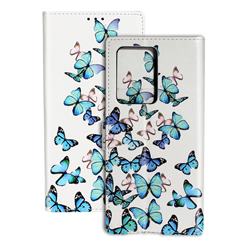 Blue Vivid Butterflies PU Leather Wallet Case for Samsung Galaxy S20 Plus / S11