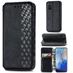 Ultra Slim Fashion Business Card Magnetic Automatic Suction Leather Flip Cover for Samsung Galaxy S20 Plus / S11 - Black