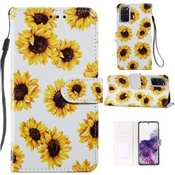 Sunflower Smooth Leather Phone Wallet Case for Samsung Galaxy S20 Plus