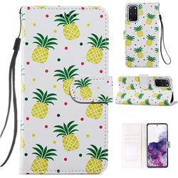 Pineapple Smooth Leather Phone Wallet Case for Samsung Galaxy S20 Plus