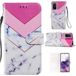 Smoke Marble Smooth Leather Phone Wallet Case for Samsung Galaxy S20 Plus