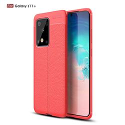 Luxury Auto Focus Litchi Texture Silicone TPU Back Cover for Samsung Galaxy S20 Ultra / S11 Plus - Red