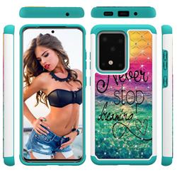 Colorful Dream Catcher Studded Rhinestone Bling Diamond Shock Absorbing Hybrid Defender Rugged Phone Case Cover for Samsung Galaxy S20 Ultra / S11 Plus
