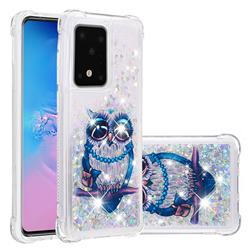Sweet Gray Owl Dynamic Liquid Glitter Sand Quicksand Star TPU Case for Samsung Galaxy S20 Ultra / S11 Plus