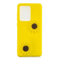 Yellow Sunflower Soft 3D Silicone Case for Samsung Galaxy S20 Ultra / S11 Plus