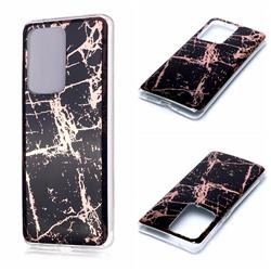 Black Galvanized Rose Gold Marble Phone Back Cover for Samsung Galaxy S20 Ultra / S11 Plus