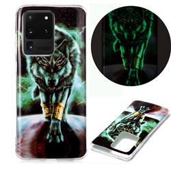 Wolf King Noctilucent Soft TPU Back Cover for Samsung Galaxy S20 Ultra / S11 Plus