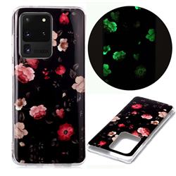 Rose Flower Noctilucent Soft TPU Back Cover for Samsung Galaxy S20 Ultra / S11 Plus