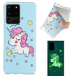 Stars Unicorn Noctilucent Soft TPU Back Cover for Samsung Galaxy S20 Ultra / S11 Plus