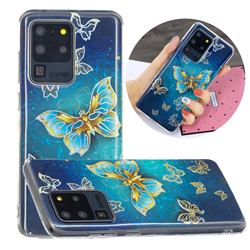Golden Butterfly Painted Galvanized Electroplating Soft Phone Case Cover for Samsung Galaxy S20 Ultra