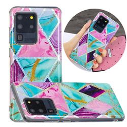 Triangular Marble Painted Galvanized Electroplating Soft Phone Case Cover for Samsung Galaxy S20 Ultra