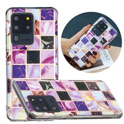 Square Puzzle Painted Marble Electroplating Protective Case for Samsung Galaxy S20 Ultra