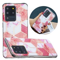 Cherry Glitter Painted Marble Electroplating Protective Case for Samsung Galaxy S20 Ultra