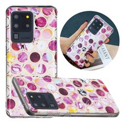Round Puzzle Painted Marble Electroplating Protective Case for Samsung Galaxy S20 Ultra
