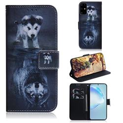 Wolf and Dog PU Leather Wallet Case for Samsung Galaxy S20 Ultra / S11 Plus