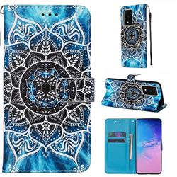 Underwater Mandala Matte Leather Wallet Phone Case for Samsung Galaxy S20 Ultra / S11 Plus