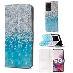 Sea Sand 3D Painted Leather Phone Wallet Case for Samsung Galaxy S20 Ultra / S11 Plus