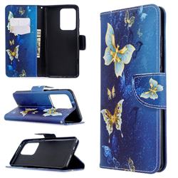 Golden Butterflies Leather Wallet Case for Samsung Galaxy S20 Ultra / S11 Plus