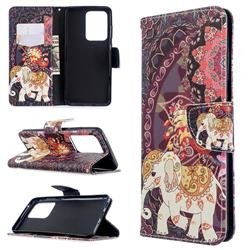 Totem Flower Elephant Leather Wallet Case for Samsung Galaxy S20 Ultra / S11 Plus