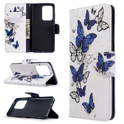 Flying Butterflies Leather Wallet Case for Samsung Galaxy S20 Ultra / S11 Plus