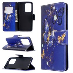Purple Butterfly Leather Wallet Case for Samsung Galaxy S20 Ultra / S11 Plus