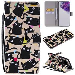 Cute Kitten Cat PU Leather Wallet Case for Samsung Galaxy S20 Ultra / S11 Plus