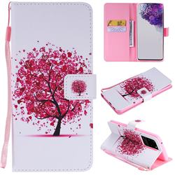Colored Red Tree PU Leather Wallet Case for Samsung Galaxy S20 Ultra / S11 Plus