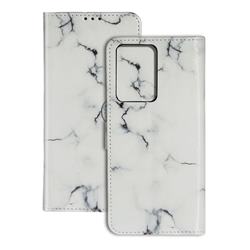 Soft White Marble PU Leather Wallet Case for Samsung Galaxy S20 Ultra / S11 Plus