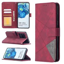 Binfen Color BF05 Prismatic Slim Wallet Flip Cover for Samsung Galaxy S20 Ultra / S11 Plus - Red