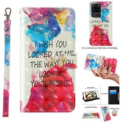 Look at Phone 3D Painted Leather Wallet Case for Samsung Galaxy S20 Ultra / S11 Plus