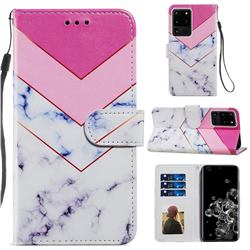 Smoke Marble Smooth Leather Phone Wallet Case for Samsung Galaxy S20 Ultra