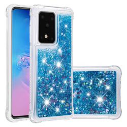 Dynamic Liquid Glitter Sand Quicksand TPU Case for Samsung Galaxy S20 / S11e - Blue Love Heart